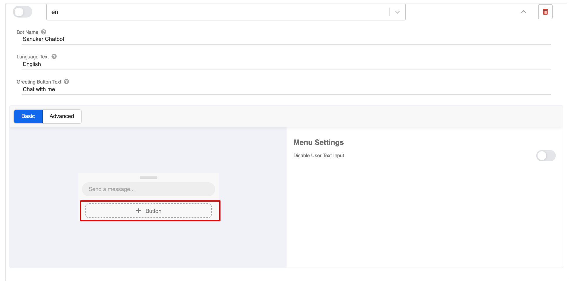 Add persistent menu button